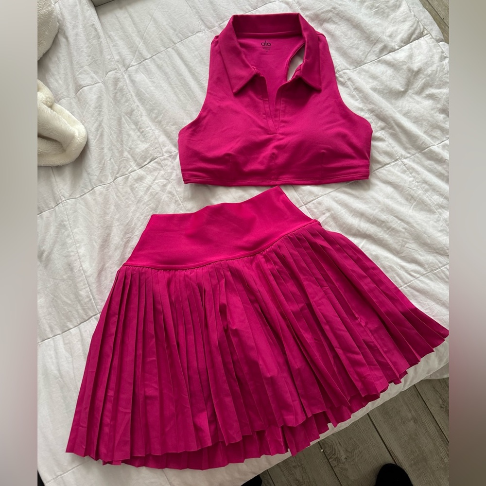 Alo tennis set BRAND NEW NEVER WORN in hot pink